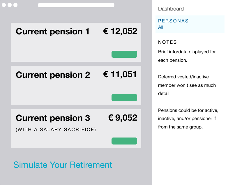Pension management dashboard